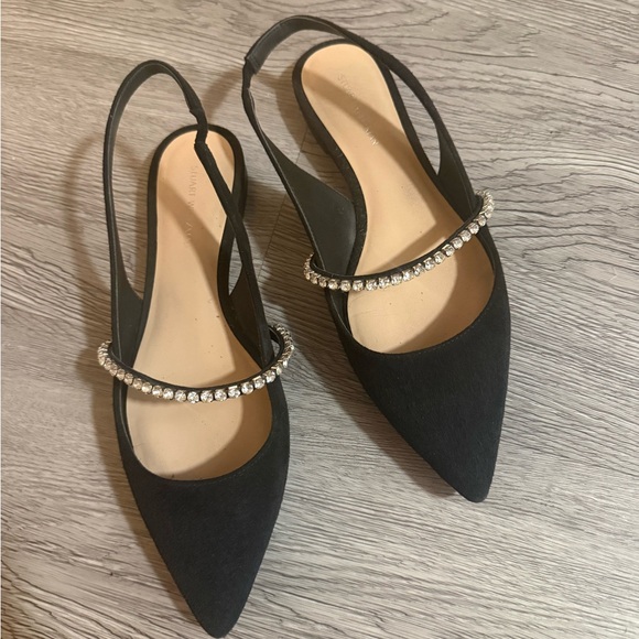 Stuart Weitzman Black Flats with Silver Accents - Picture 6 of 7